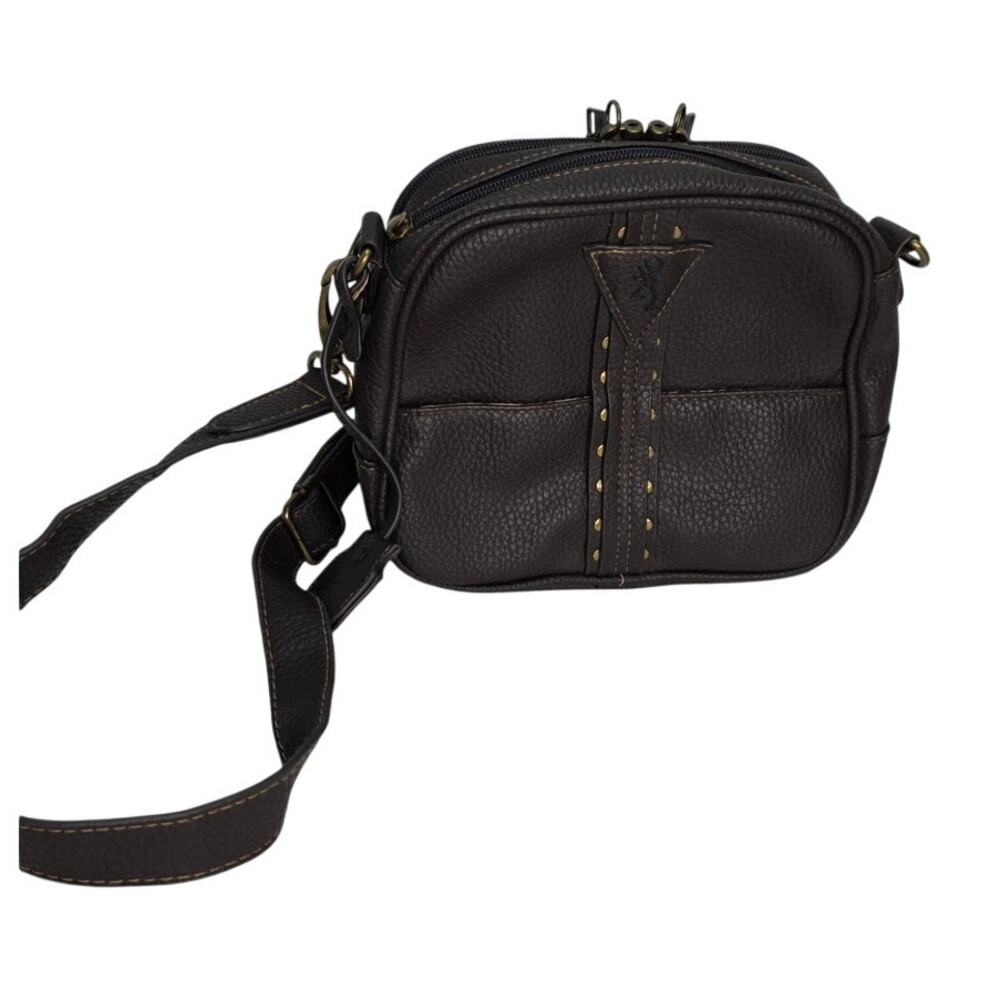 Browning Brown Faux Leather Crossbody Concealed Carry Bag